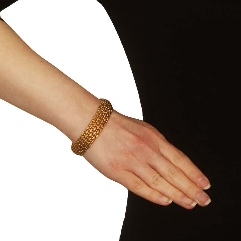 Fancy Bead Bracelet Yellow Gold