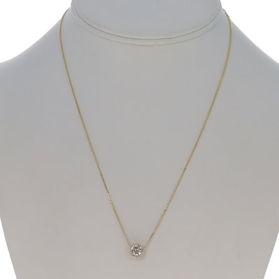 1.13ctw Diamond and Diamond Pendant Necklace Yellow Gold