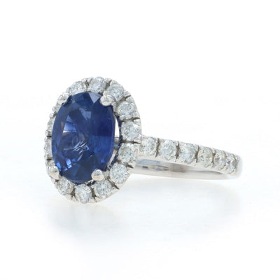 Sapphire and Diamond Women's Ring White Gold
