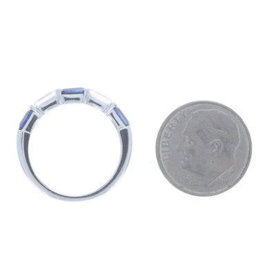 2.02ctw Diamond and Sapphire Band White Gold