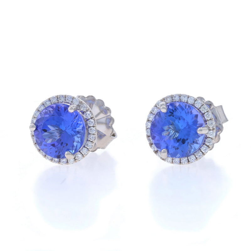5.82ctw Tanzanite and Diamond Earrings White Gold