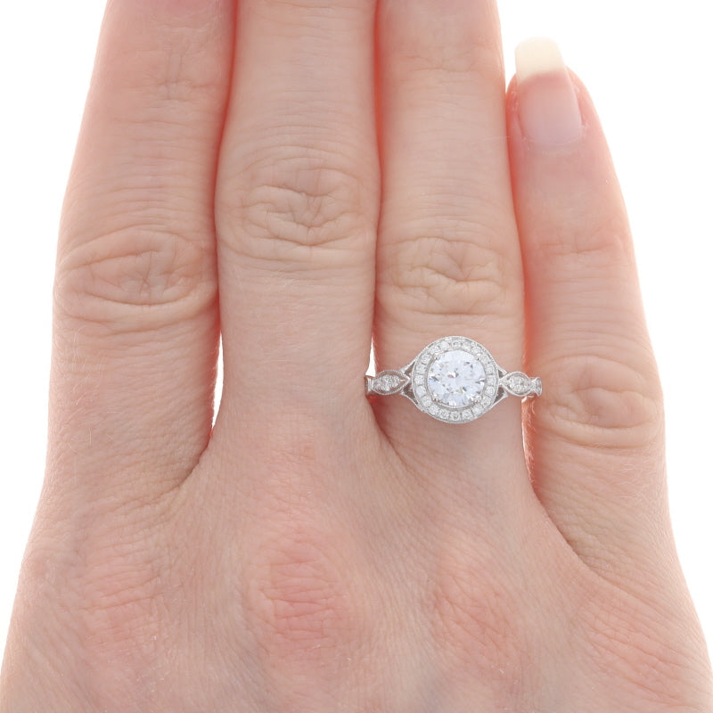 Simon G. .26ctw Cubic Zirconia Placeholder and Diamond Ring White Gold