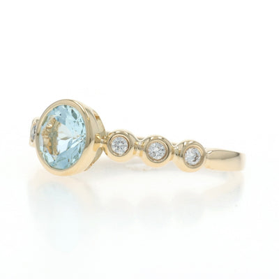.82ctw Aquamarine and Diamond Ring Yellow Gold