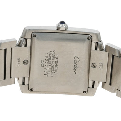 Cartier Tank Francaise Sapphire Men's Watch 2302 Stainless Steel Automatic