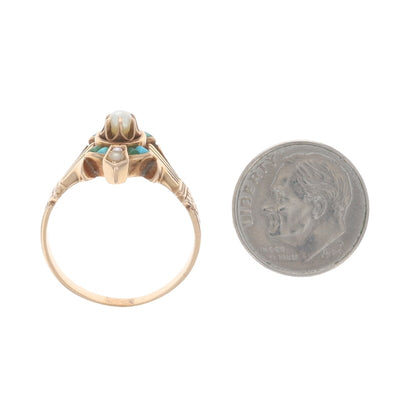 Pearl and Seed Pearl Women's Ring Rose Gold