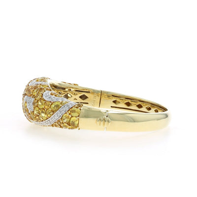 17.85ctw Sapphire Women's Bracelet Yellow Gold