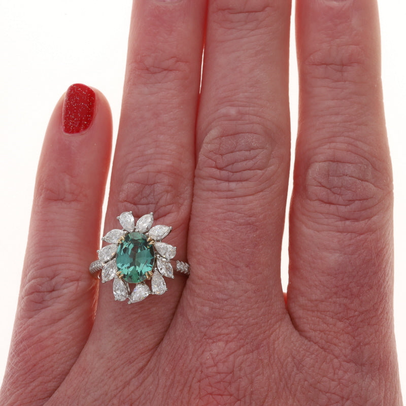 3.31ctw Alexandrite and Diamond Ring Platinum