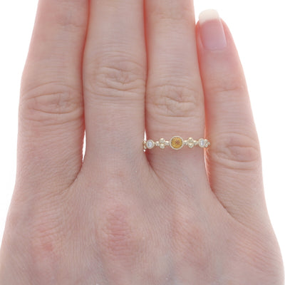 .15ctw Citrine and Diamond Band Yellow Gold
