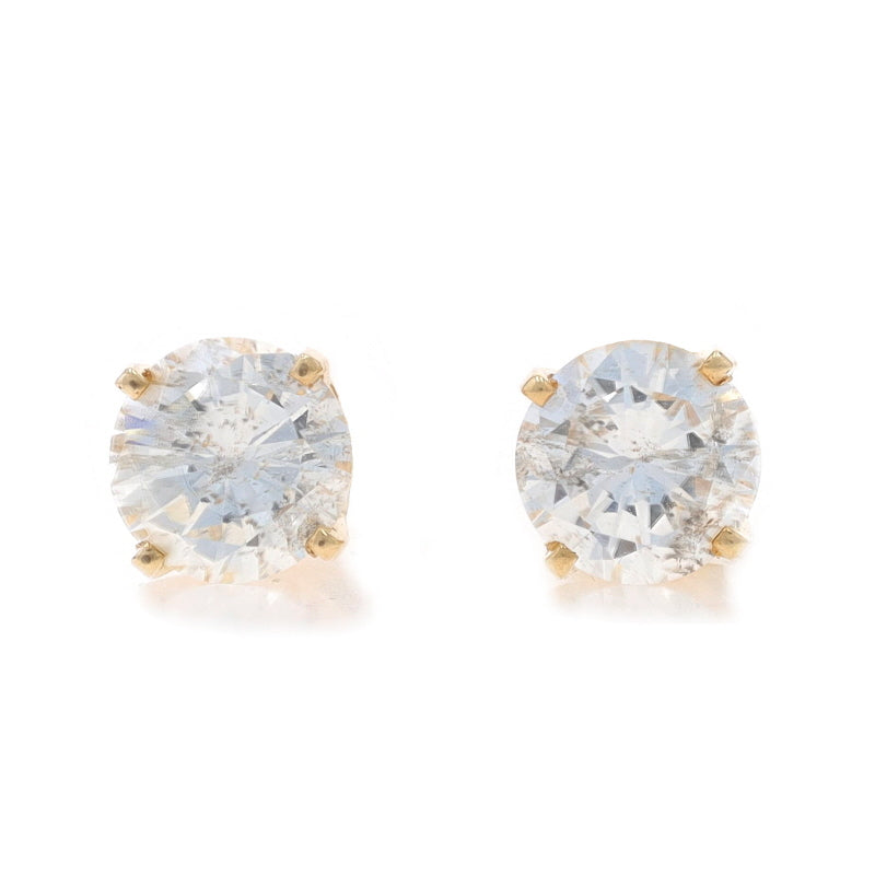 1.70ctw Diamond Earrings Yellow Gold