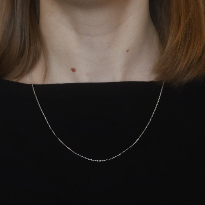 Cable Chain Necklace White Gold