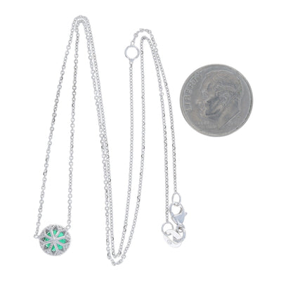 .84ctw Emerald and Diamond Pendant Necklace White Gold
