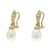 Elizabeth Rand .28ctw Freshwater Pearl and Diamond Earrings Yellow Gold