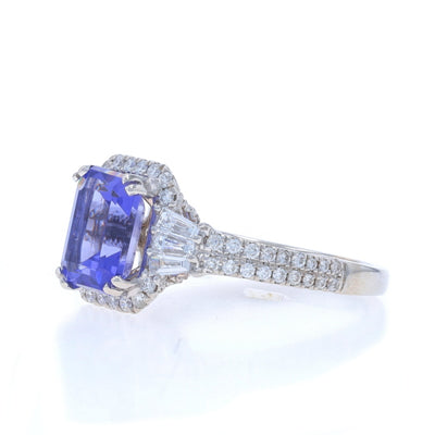 3.51ctw Tanzanite and Diamond Ring White Gold
