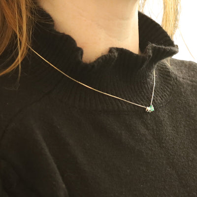 .80ctw Diamond and Emerald Pendant Necklace Yellow Gold