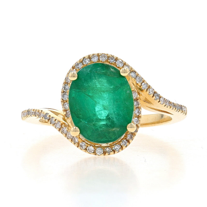 2.50ctw Emerald and Diamond Ring Yellow Gold