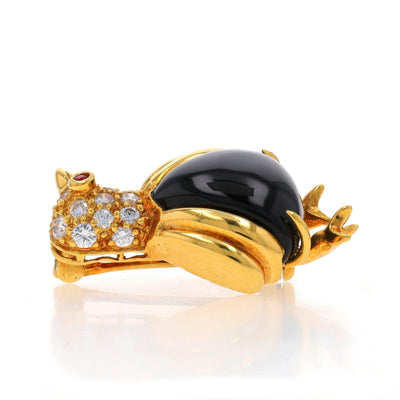 Hammerman Brothers 0.35ctw Onyx and Diamond Yellow Gold