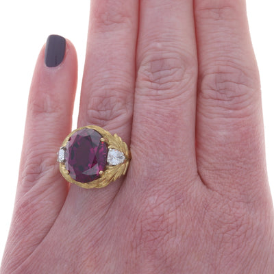 15.14ctw Rhodolite Garnet and Diamond Ring Yellow Gold