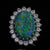 10.60ctw Black Opal and Diamond Ring