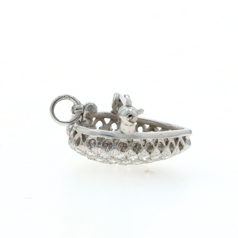 Pave 1.50ctw Diamond Brooch White Gold