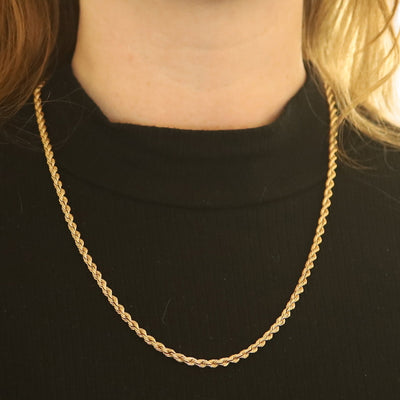 Rope Chain Necklace Yellow Gold