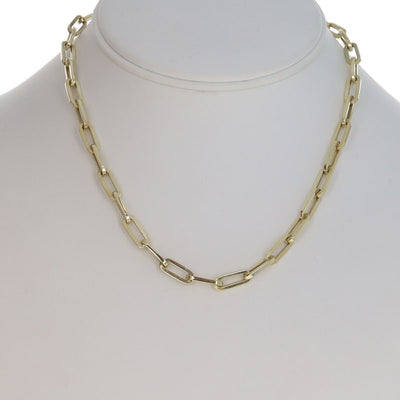 Paperclip Chain Necklace Yellow Gold