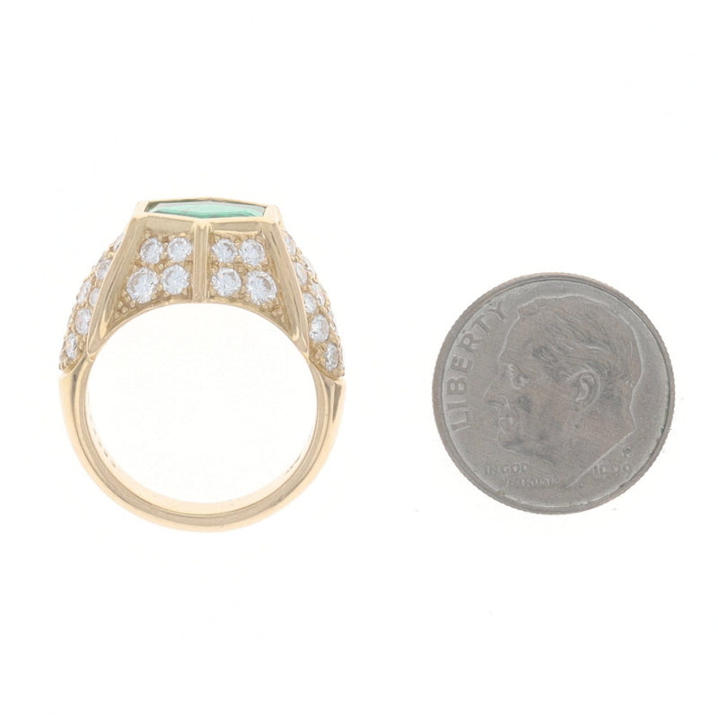 Hammerman Brothers 4.15ctw Emerald and Diamond Ring Yellow Gold