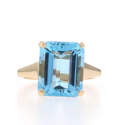 7.21ct Aquamarine Ring Yellow Gold