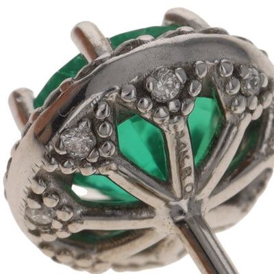 .94ctw Emerald and Diamond Women's Earrings White Gold