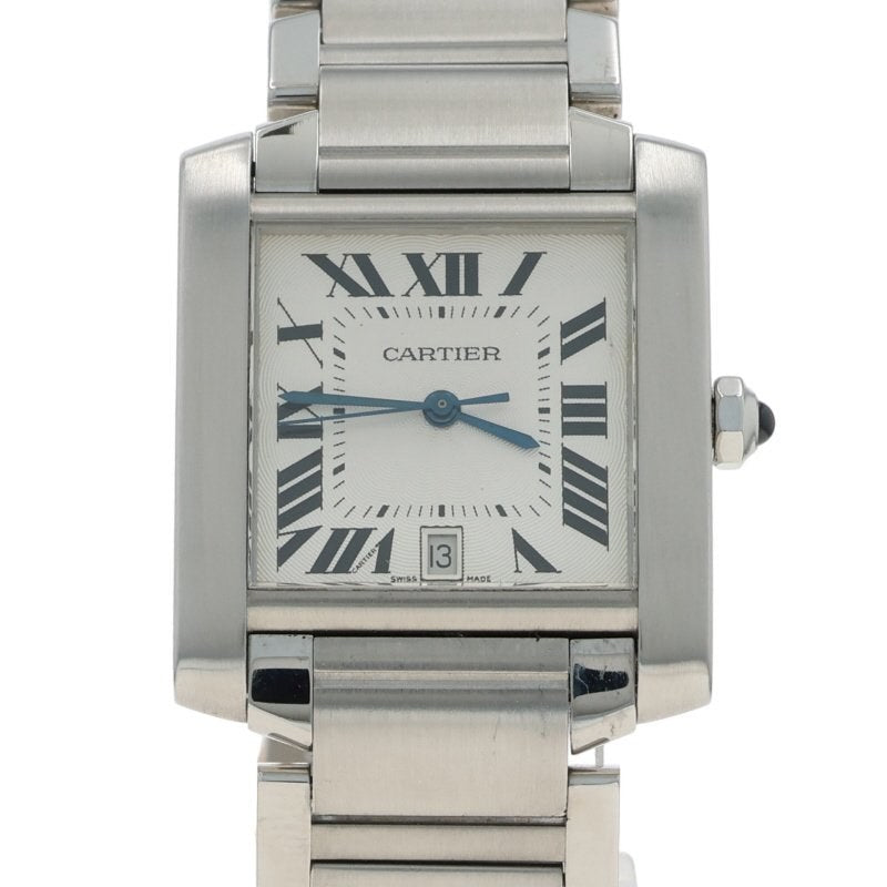 Cartier Tank Francaise Sapphire Men's Watch 2302 Stainless Steel Automatic