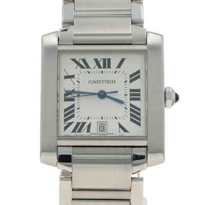 Cartier Tank Francaise Sapphire Men's Watch 2302 Stainless Steel Automatic