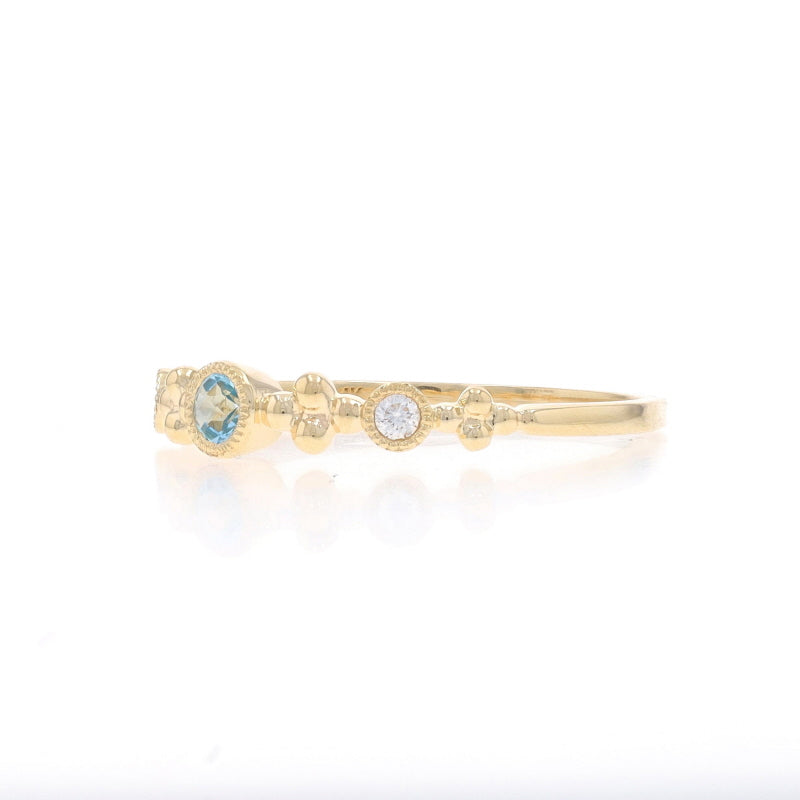 .17ctw Blue Topaz and Diamond Band Yellow Gold