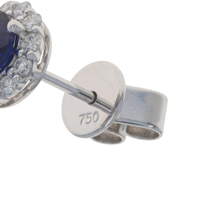 1.54ctw Sapphire and Diamond Earrings White Gold