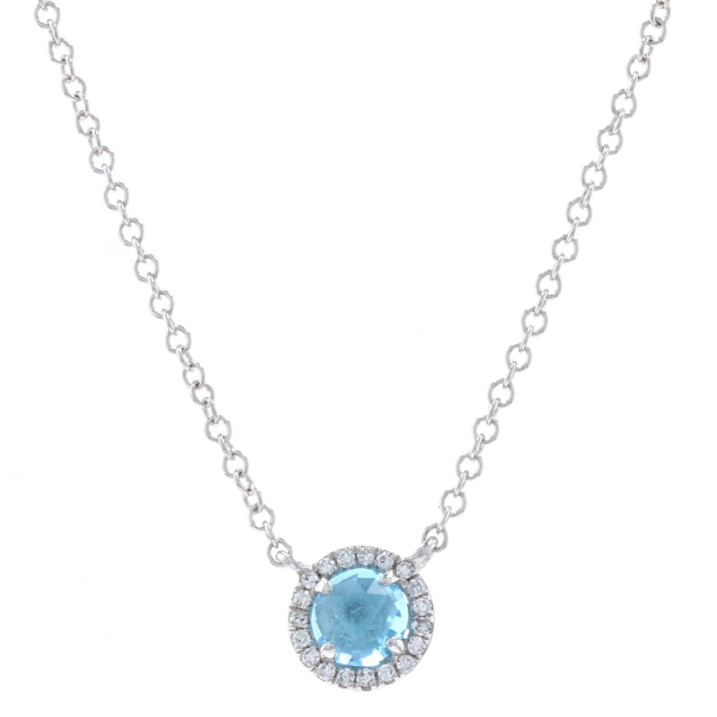 .46ctw Topaz and Diamond Pendant Necklace White Gold