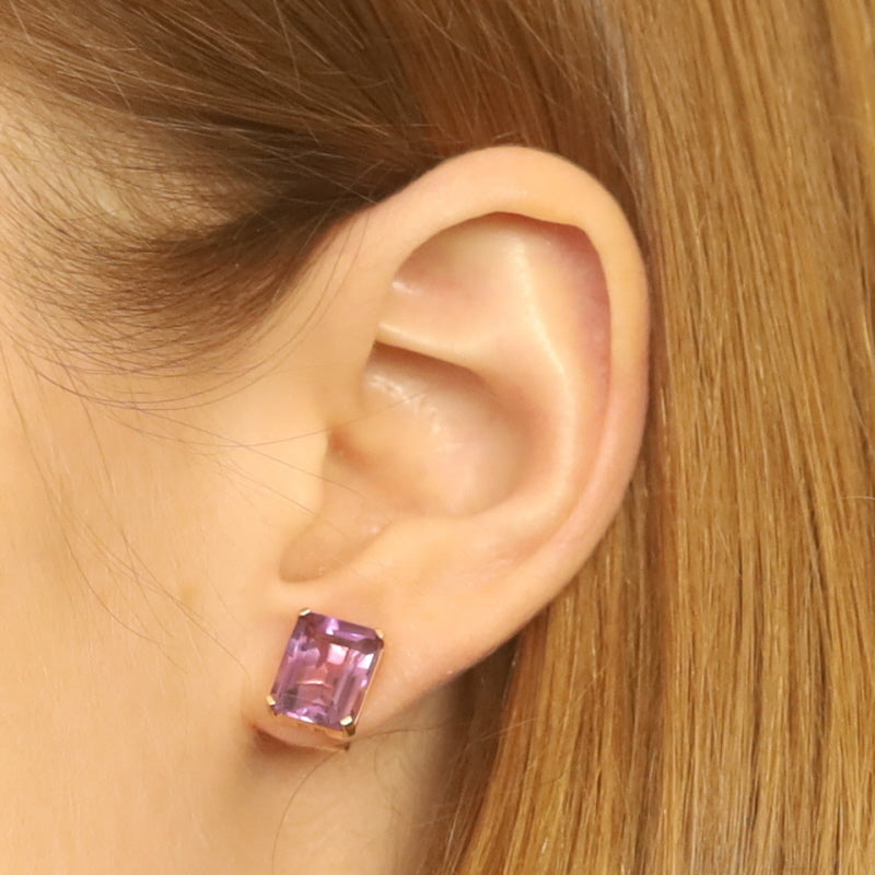 18.25ctw Amethyst Earrings Rose Gold