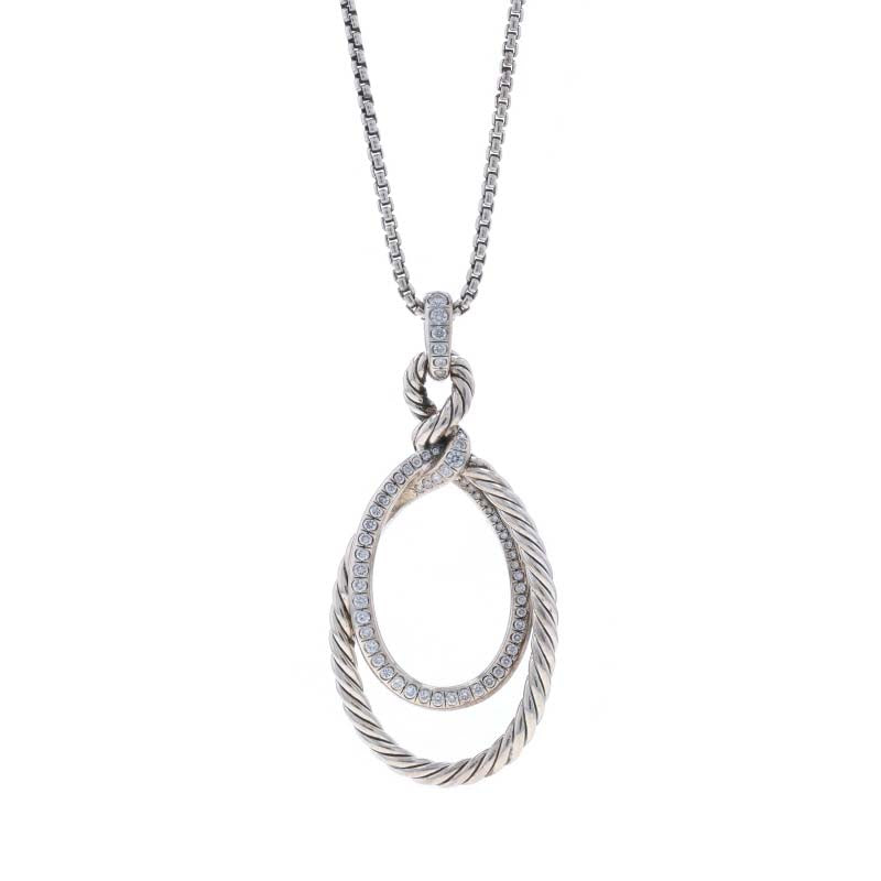 David Yurman Continuance .47ctw Diamond Pendant Necklace Sterling Silver