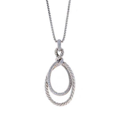 David Yurman Continuance .47ctw Diamond Pendant Necklace Sterling Silver