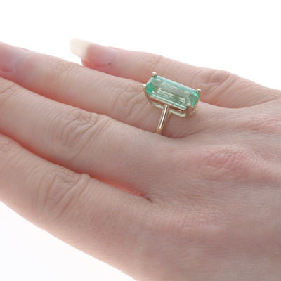 3.91ct Emerald Ring Yellow Gold
