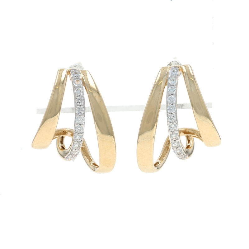 .22ctw Diamond Women's Earrings Yellow Gold