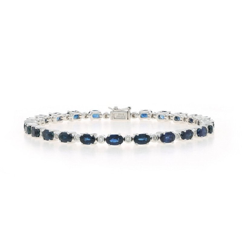 8.85ctw Sapphire and Diamond Women's Bracelet White Gold
