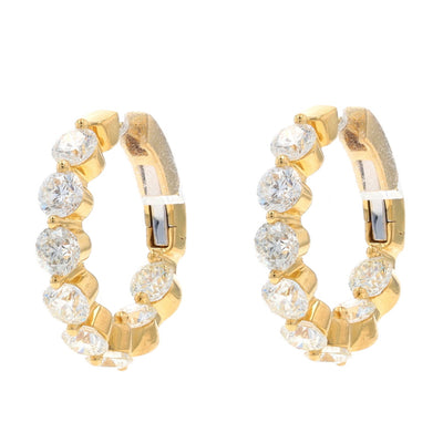 3.18ctw Diamond Earrings Yellow Gold
