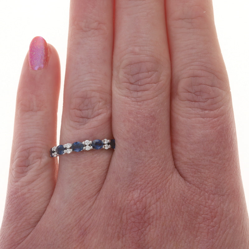 2.02ctw Sapphire and Diamond Band White Gold