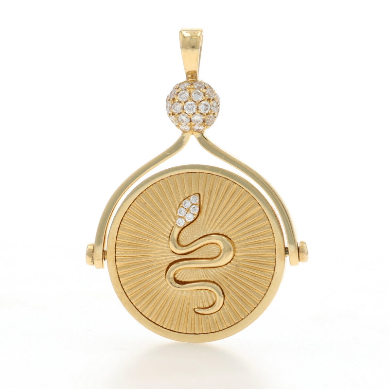.12ctw Mother of Pearl and Diamond Pendant Yellow Gold
