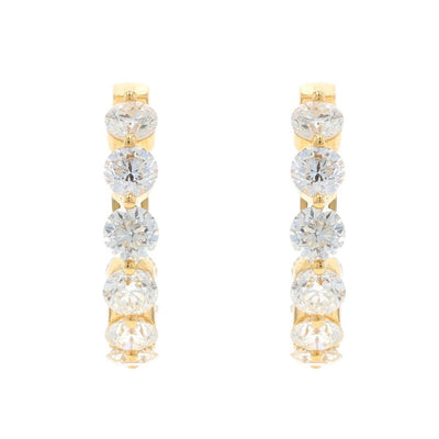 3.18ctw Diamond Earrings Yellow Gold