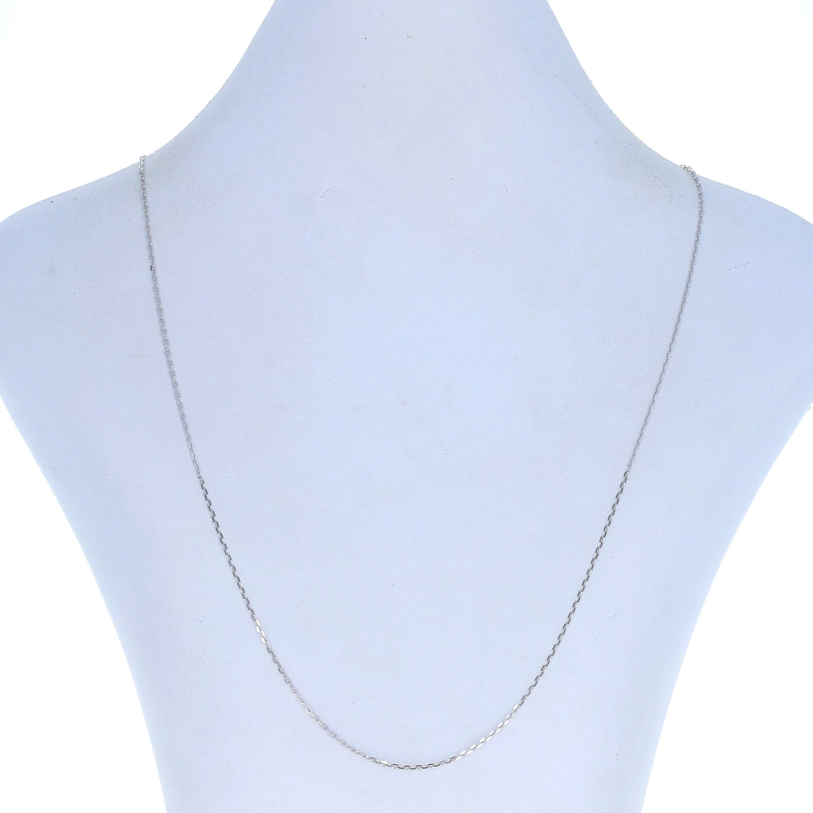 Diamond Cut Cable Chain Necklace White Gold