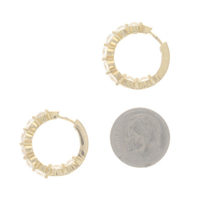 3.18ctw Diamond Earrings Yellow Gold