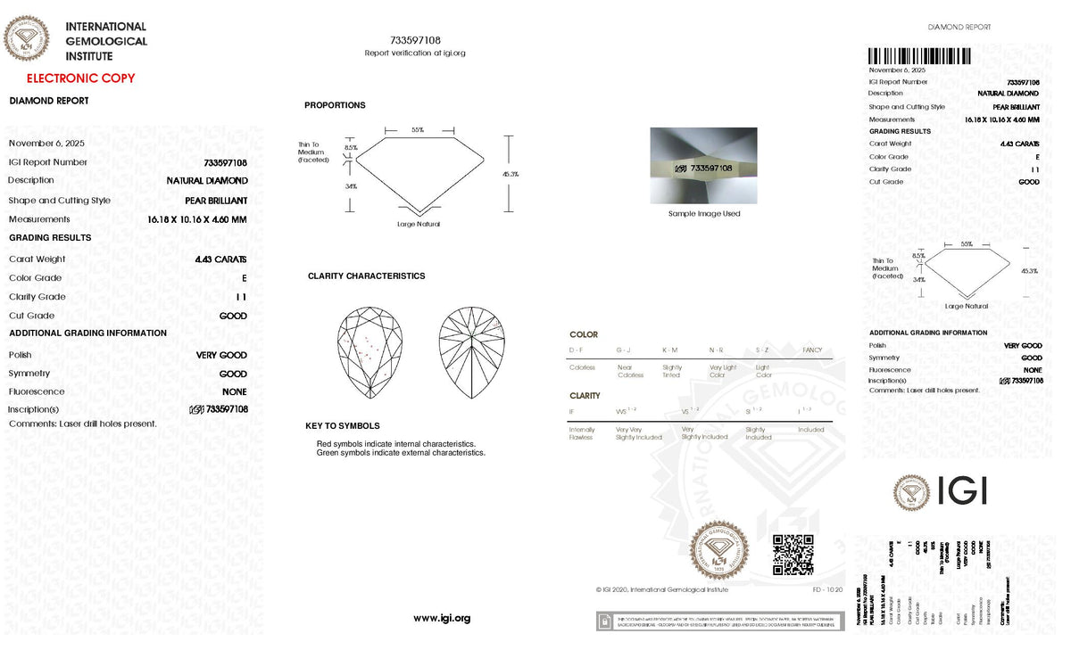 4.43ct Diamond Pendant Necklace