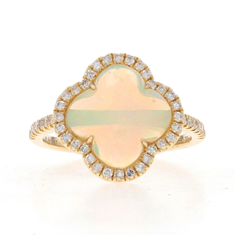 2.03ctw Opal and Diamond Ring Yellow Gold