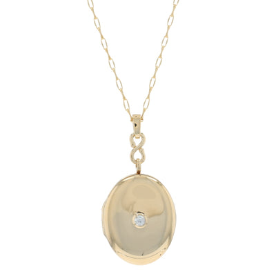 Monica Rich Kosann Infinity Locket and 30" Necklace Diamond Pendant Necklace Yellow Gold