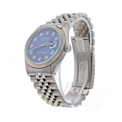 Rolex Datejust Diamond Men's Wristwatch 1600 Stainless Steel Automatic