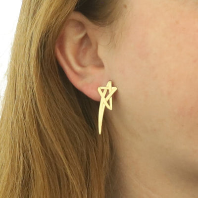 Tiffany & Co. Paloma Picasso Graffiti Women's Earrings Yellow Gold